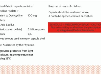 Kriam Pharma Doxycycline 100mg and Lactic Acid Bacillus Capsule