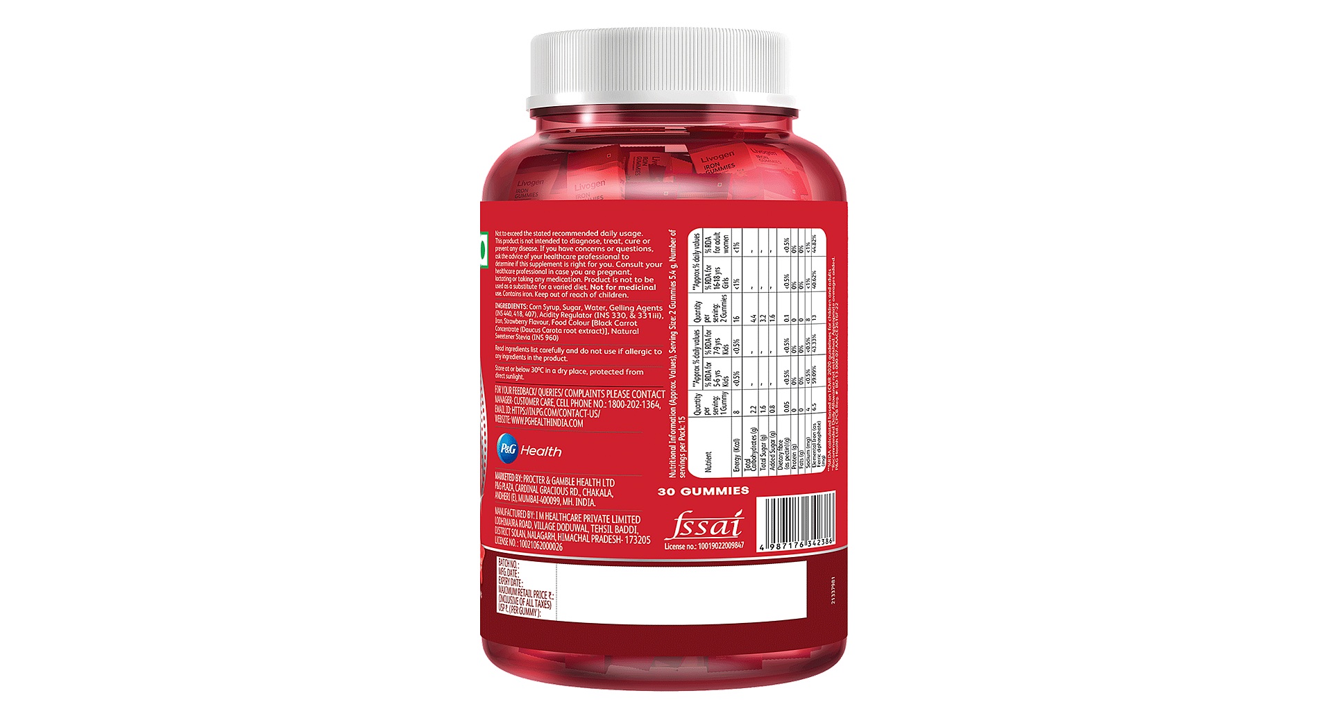 Livogen Iron 6.5mg Gummies