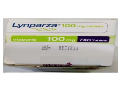 Lynparza 100mg olaparib tablets box label