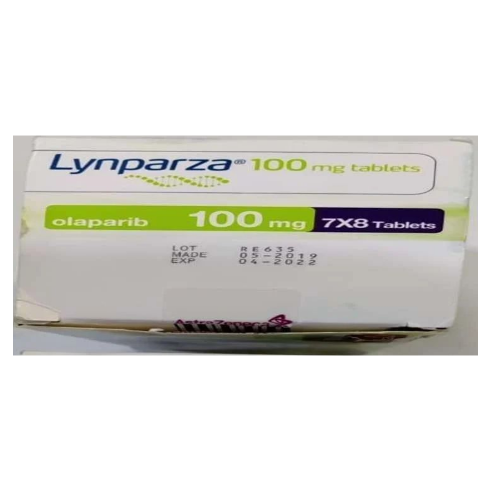 Lynparza 100mg olaparib tablets box label