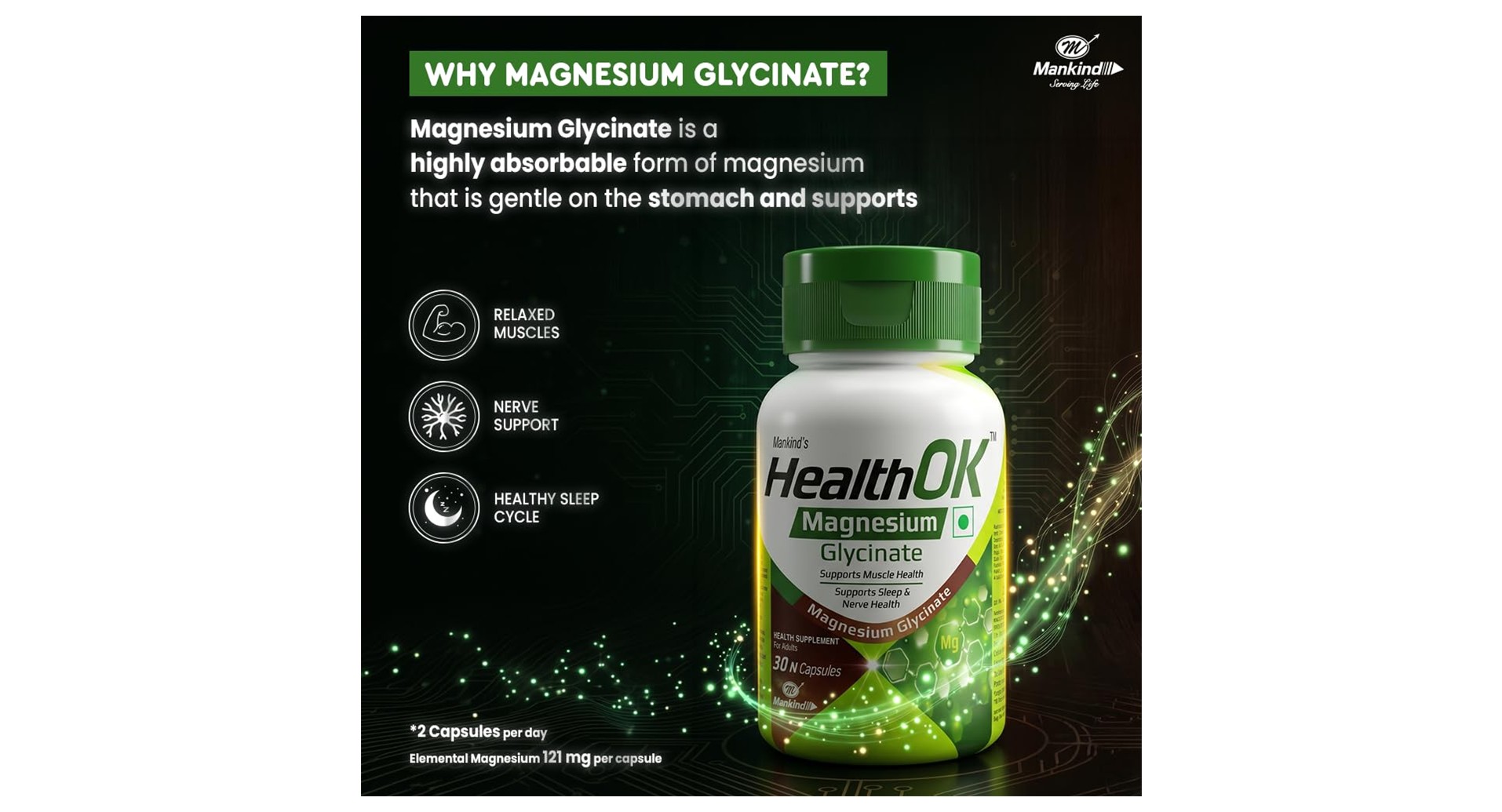 Mankind Health OK Magnesium Glycinate 550mg
