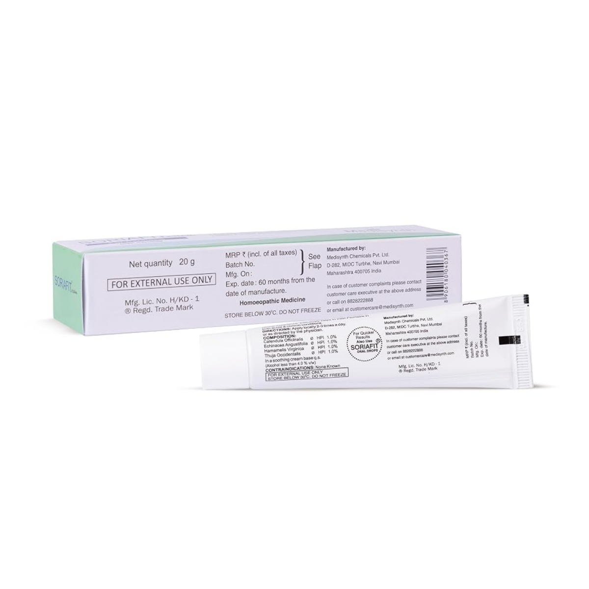 Medisynth Soriafit Cream strip blister view
