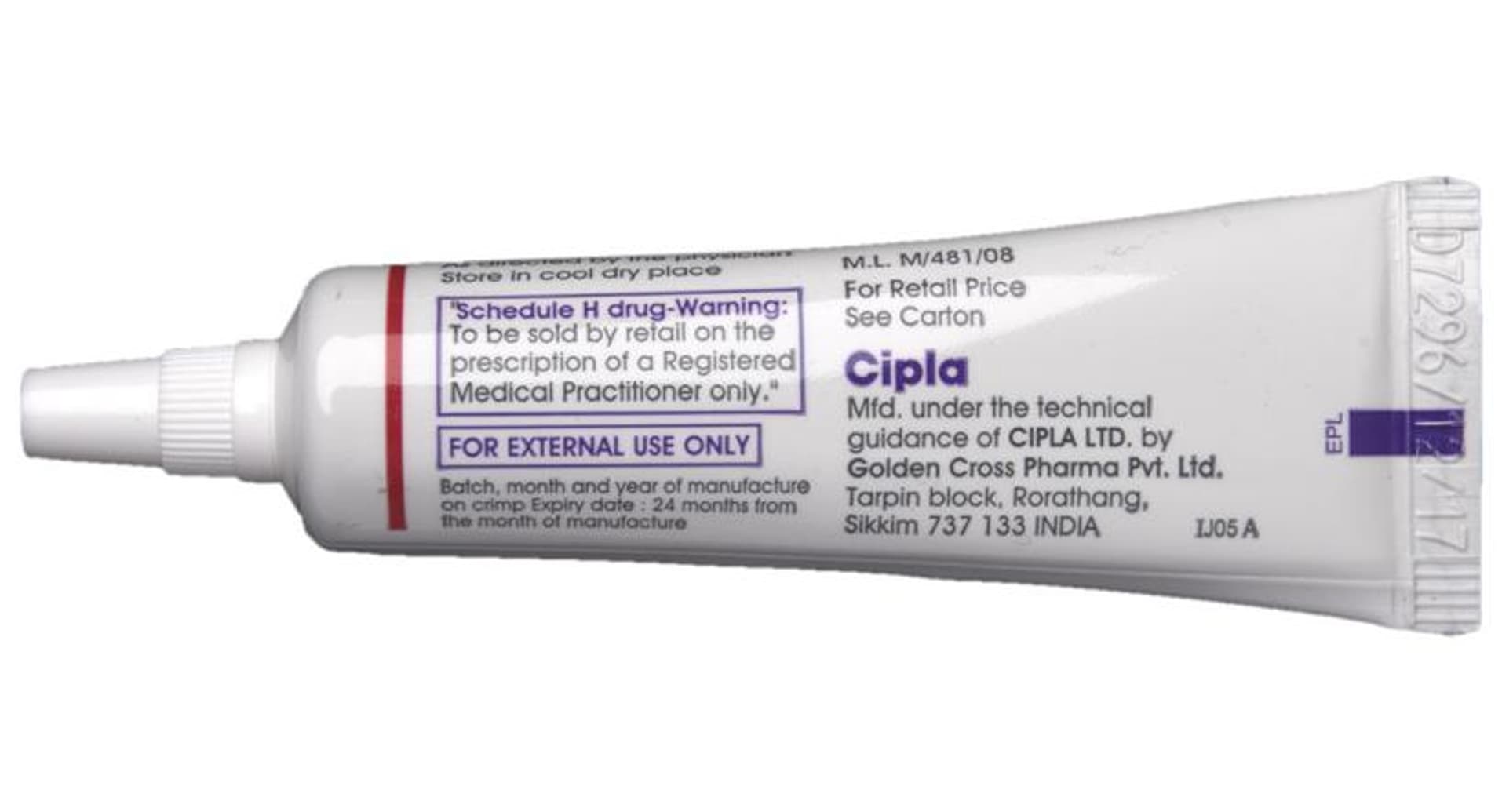 Nadibact Gel strip blister view