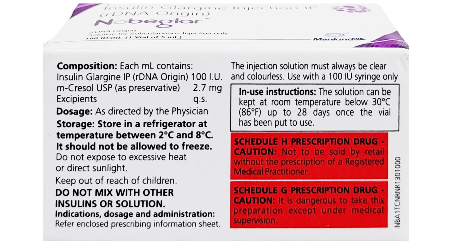 Nobeglar 100IU/ml Solution for Injection