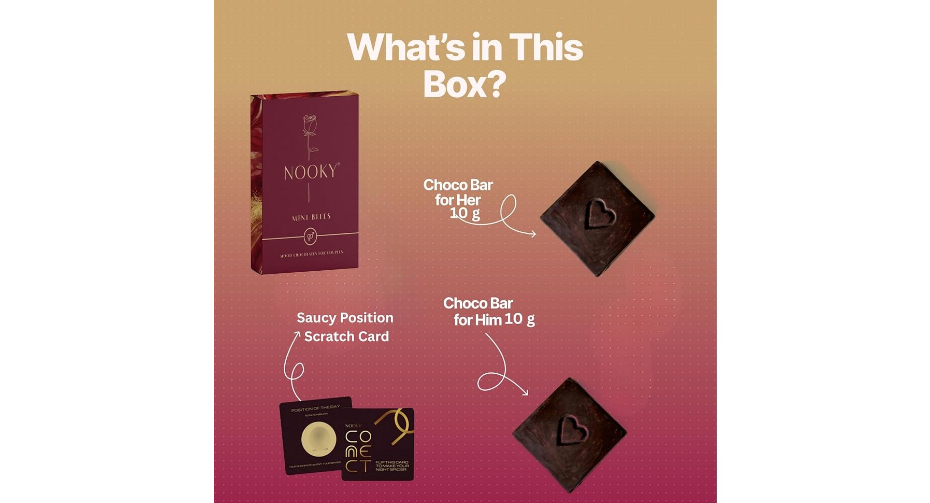 NOOKY Mini Bites Dark Chocolate with Saucy Scratch Card