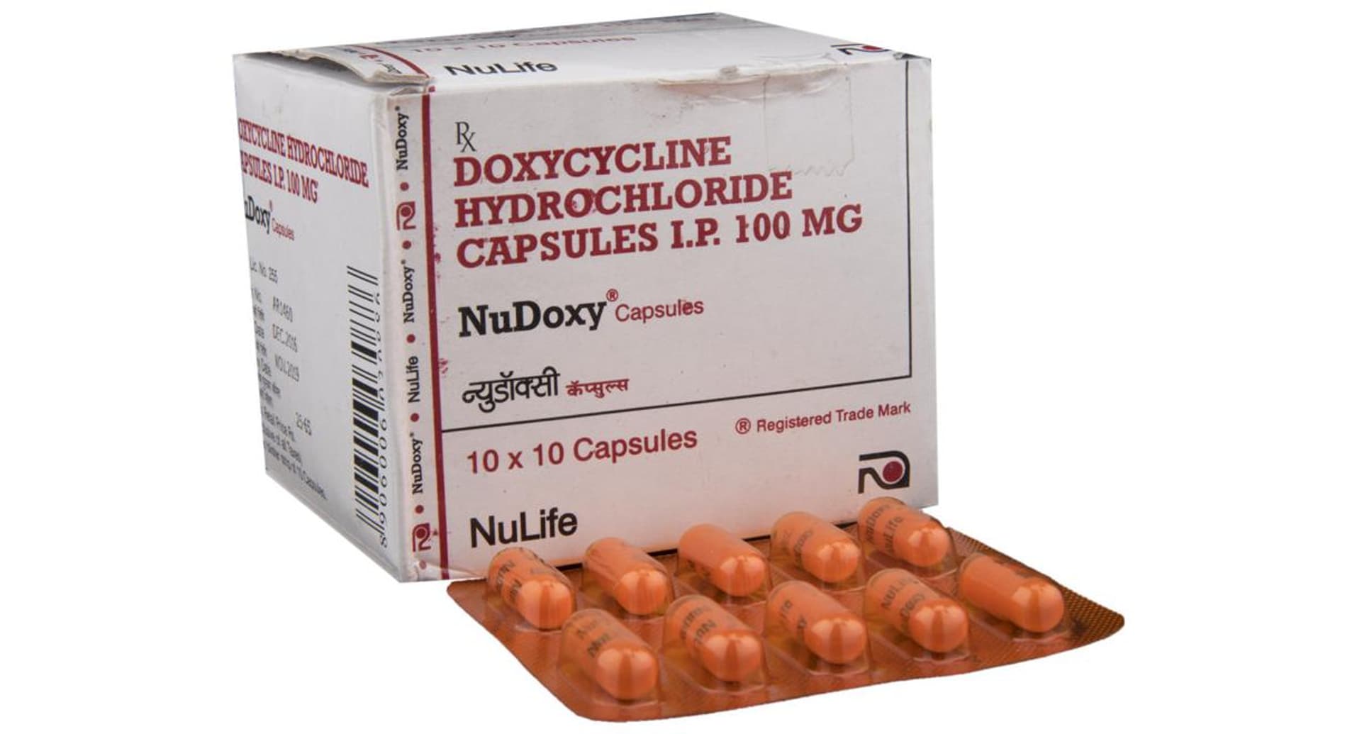 Nudoxy 100mg Capsule pack front view
