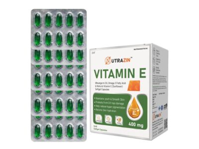 Nutrazin Vitamin E 400mg Softgels with Wheatgerm Oil and Omega 3