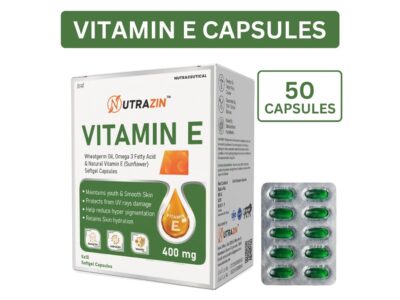 Nutrazin Vitamin E 400mg Softgels with Wheatgerm Oil and Omega 3
