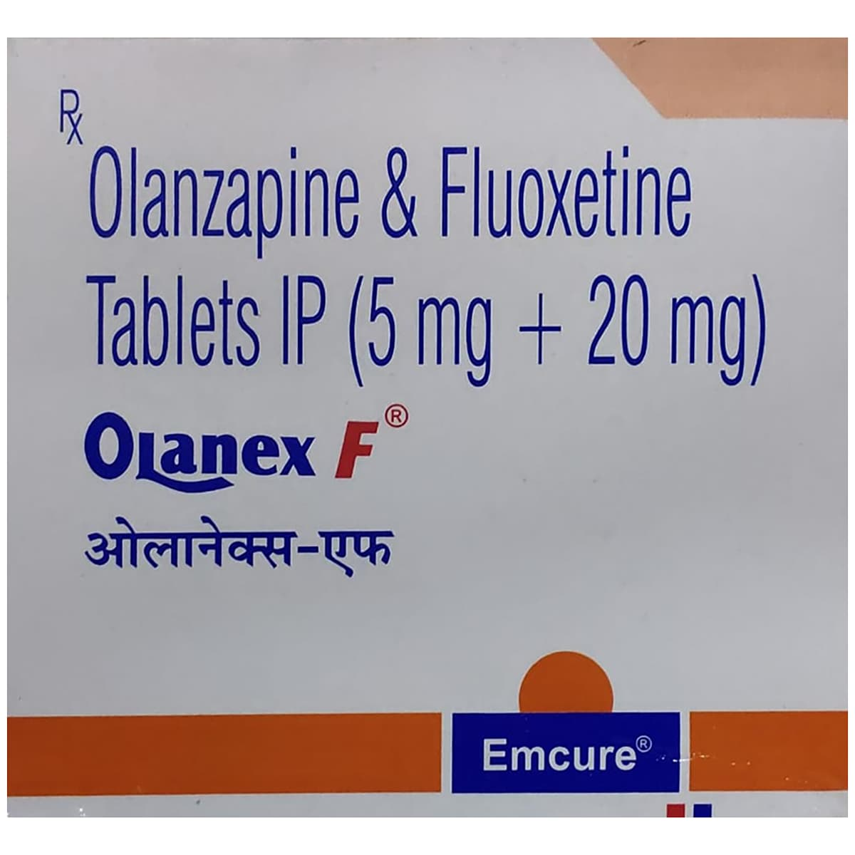 Olanex F Fluoxetine 20mg Olanzapine 5mg Tablet pack front view