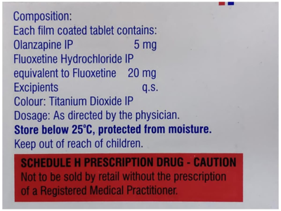 Olanex F Fluoxetine 20mg Olanzapine 5mg Tablet pack side view