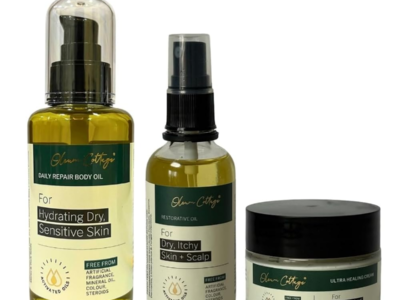 Oleum Cottage Complete Care Bundle for Psoriatic and Eczematous Skin pack front view