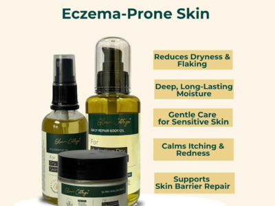 Oleum Cottage Complete Care Bundle for Psoriatic and Eczematous Skin pack side view
