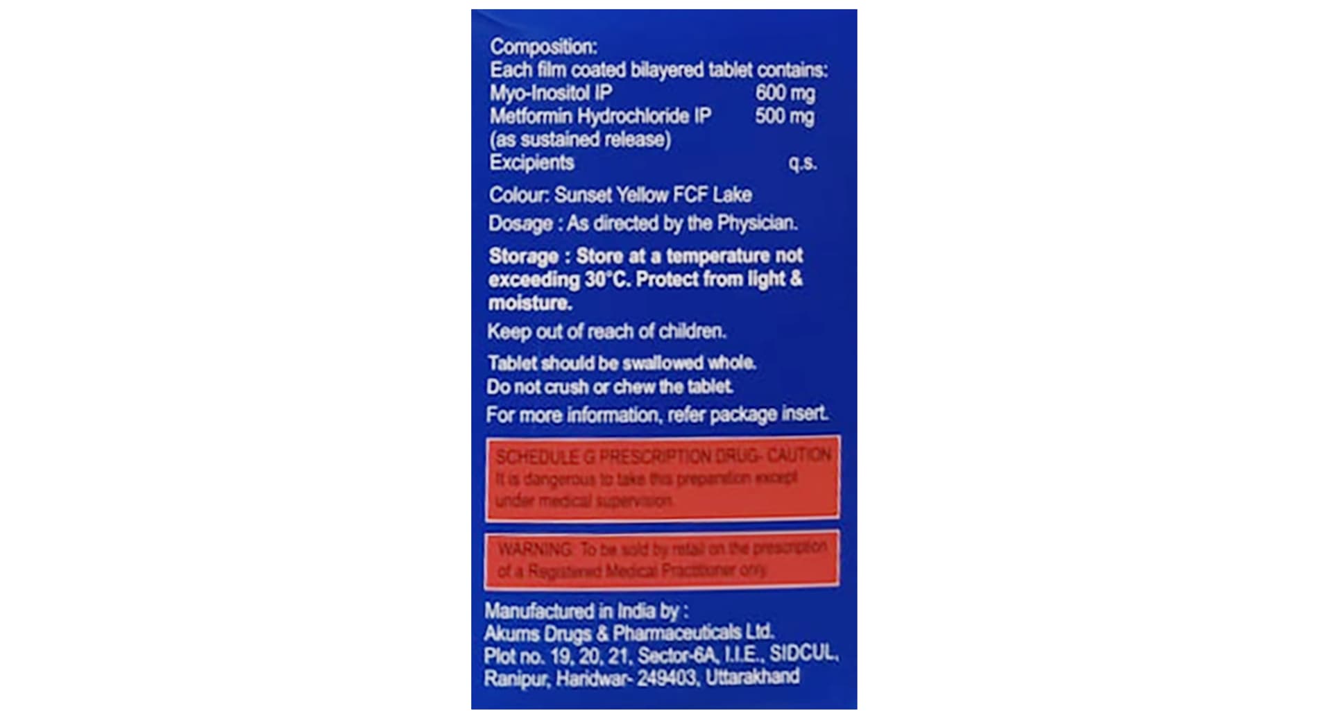 Ovabless-Myo Met Tablet SR