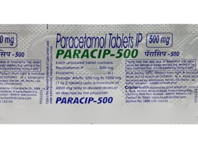 Paracetamol 500mg Tablet pack side view
