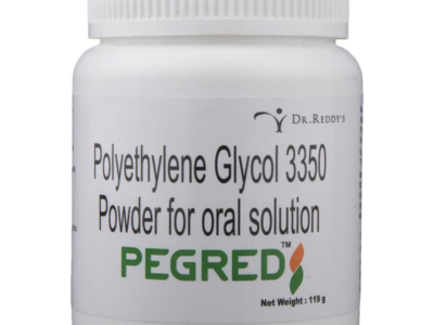 Pegred Polyethylene Glycol 3350 Oral Solution Powder pack front view