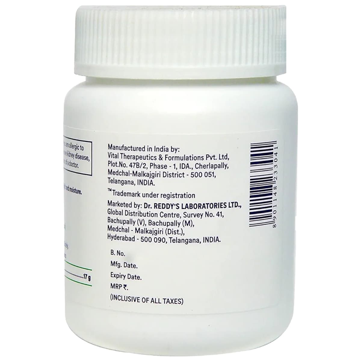 Pegred Polyethylene Glycol 3350 Oral Solution Powder strip blister view