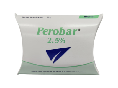 Perobar 2.5% Benzoyl Peroxide Cleansing Bar pack front view
