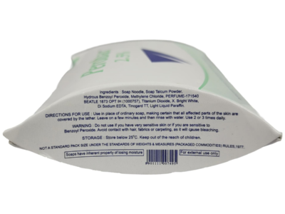 Perobar 2.5% Benzoyl Peroxide Cleansing Bar pack side view