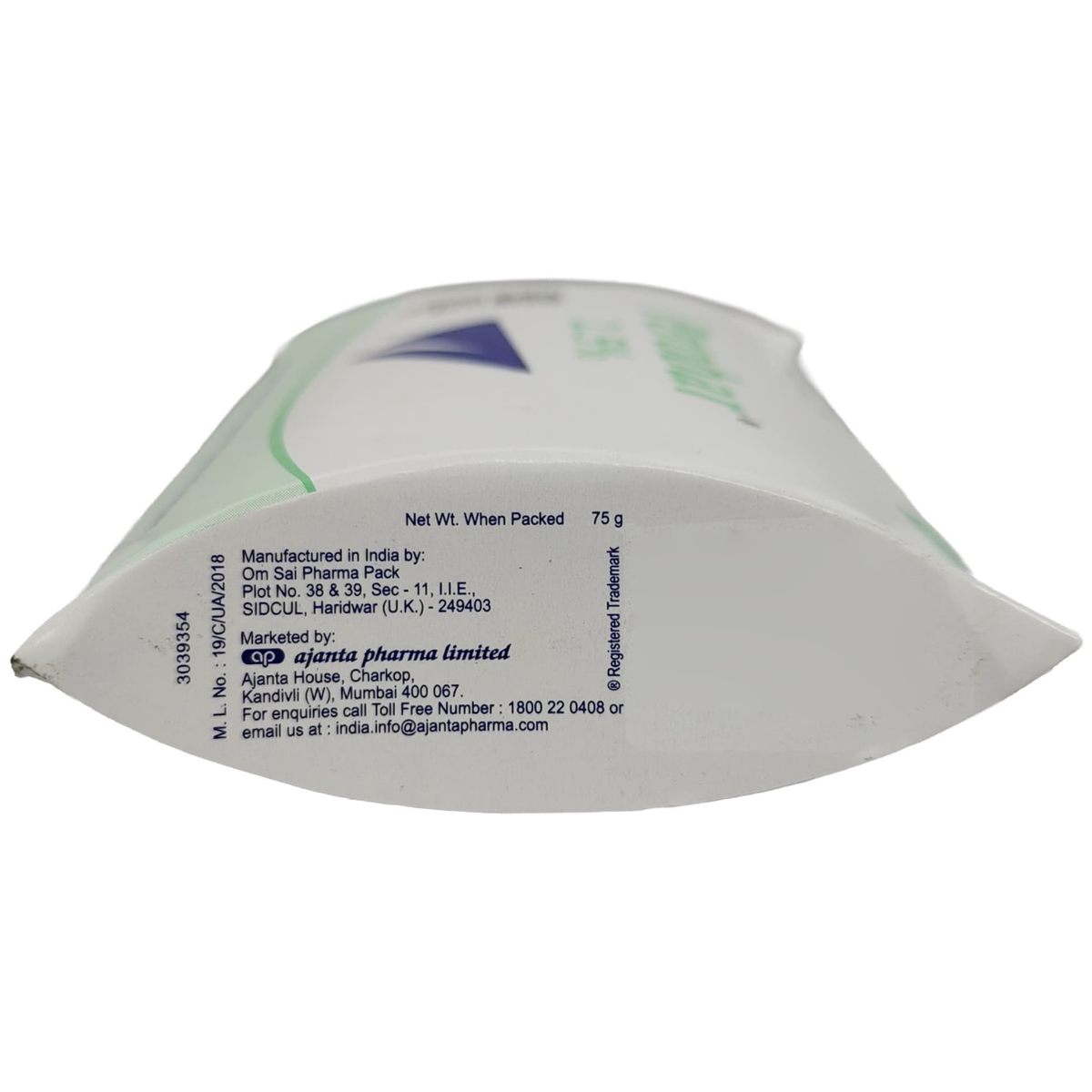 Perobar 2.5% Benzoyl Peroxide Cleansing Bar strip blister view