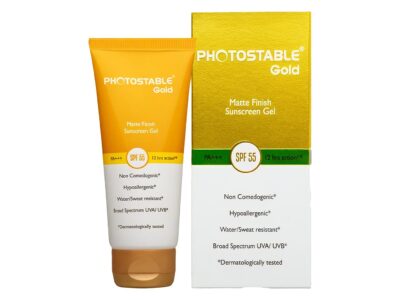Photostable Gold Matte Finish Sunscreen Gel SPF 55
