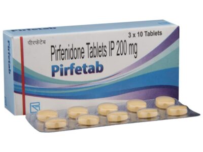 Pirfetab 200mg Tablet carton with blister