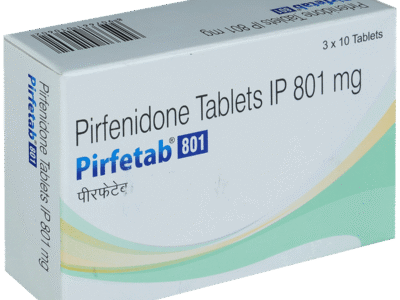 Pirfetab 801mg Tablet carton with blister