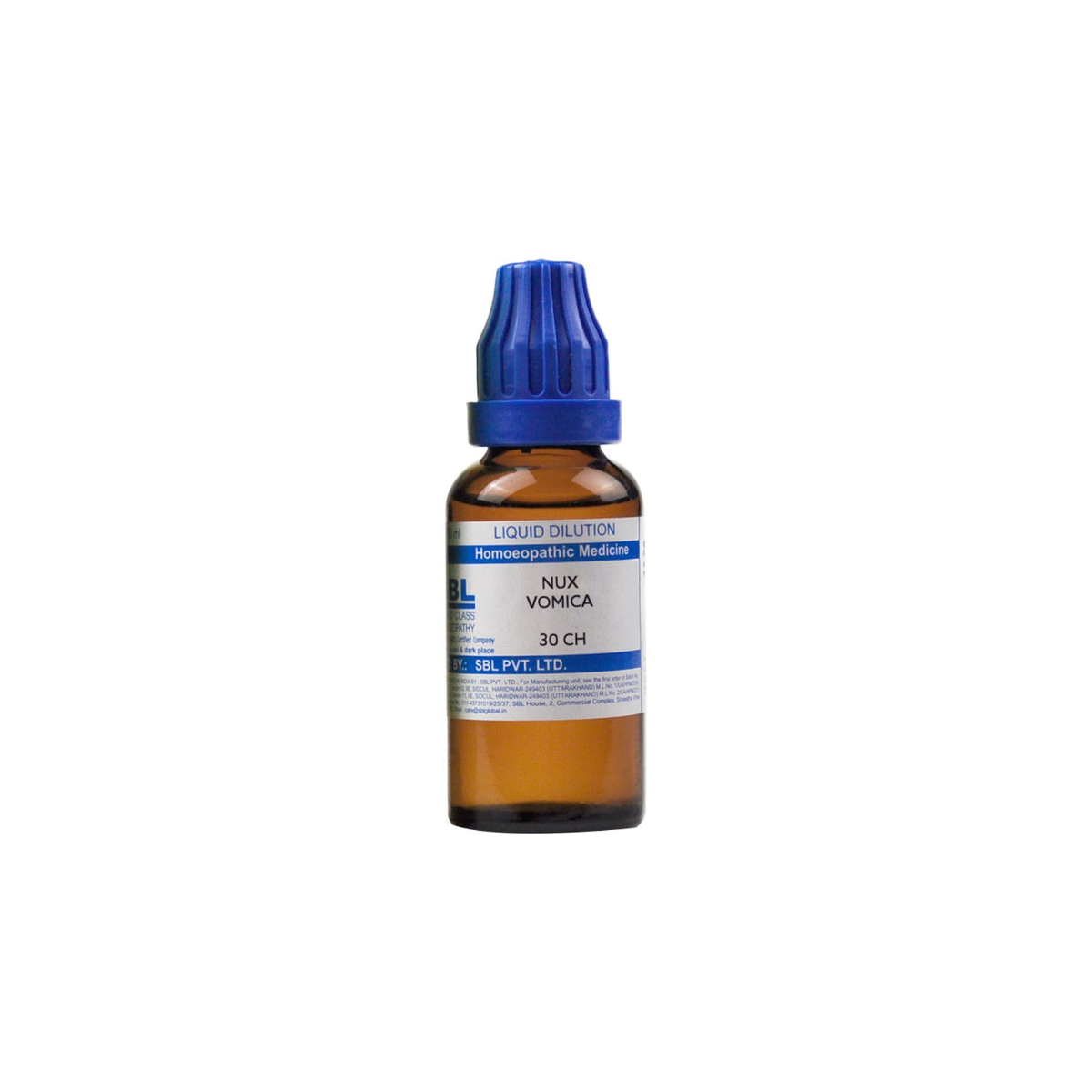 SBL Nux Vomica Dilution pack side view
