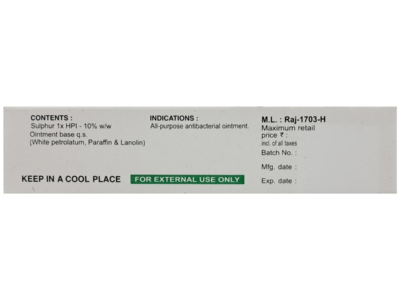 SBL Sulphur Ointment pack side view