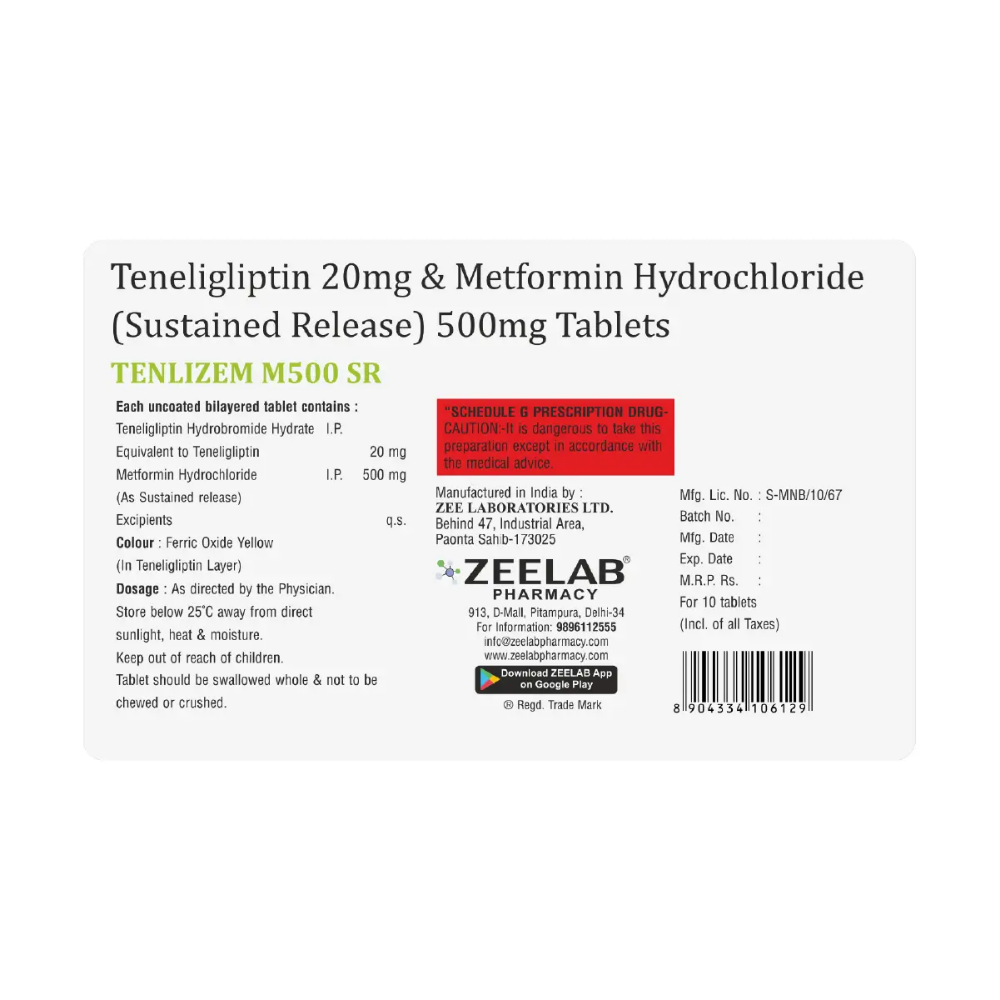 Tenlizem M 500mg SR Tablet