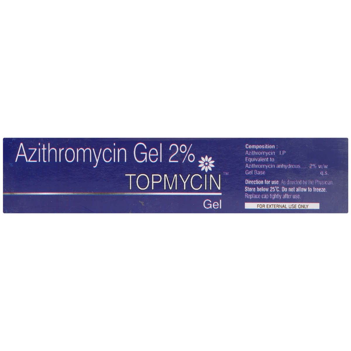 Topmycin Gel strip blister view