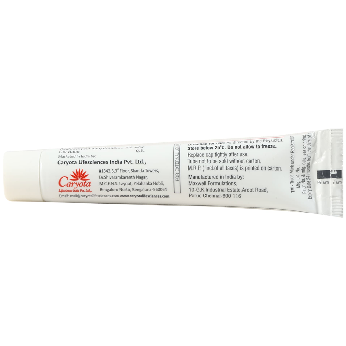 Topmycin Gel pack detail view