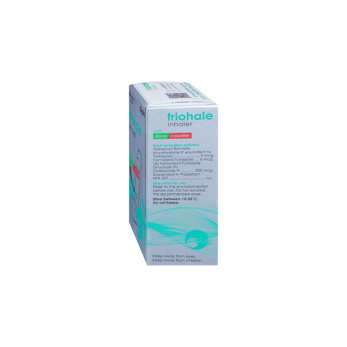 Triohale Inhaler pack side view