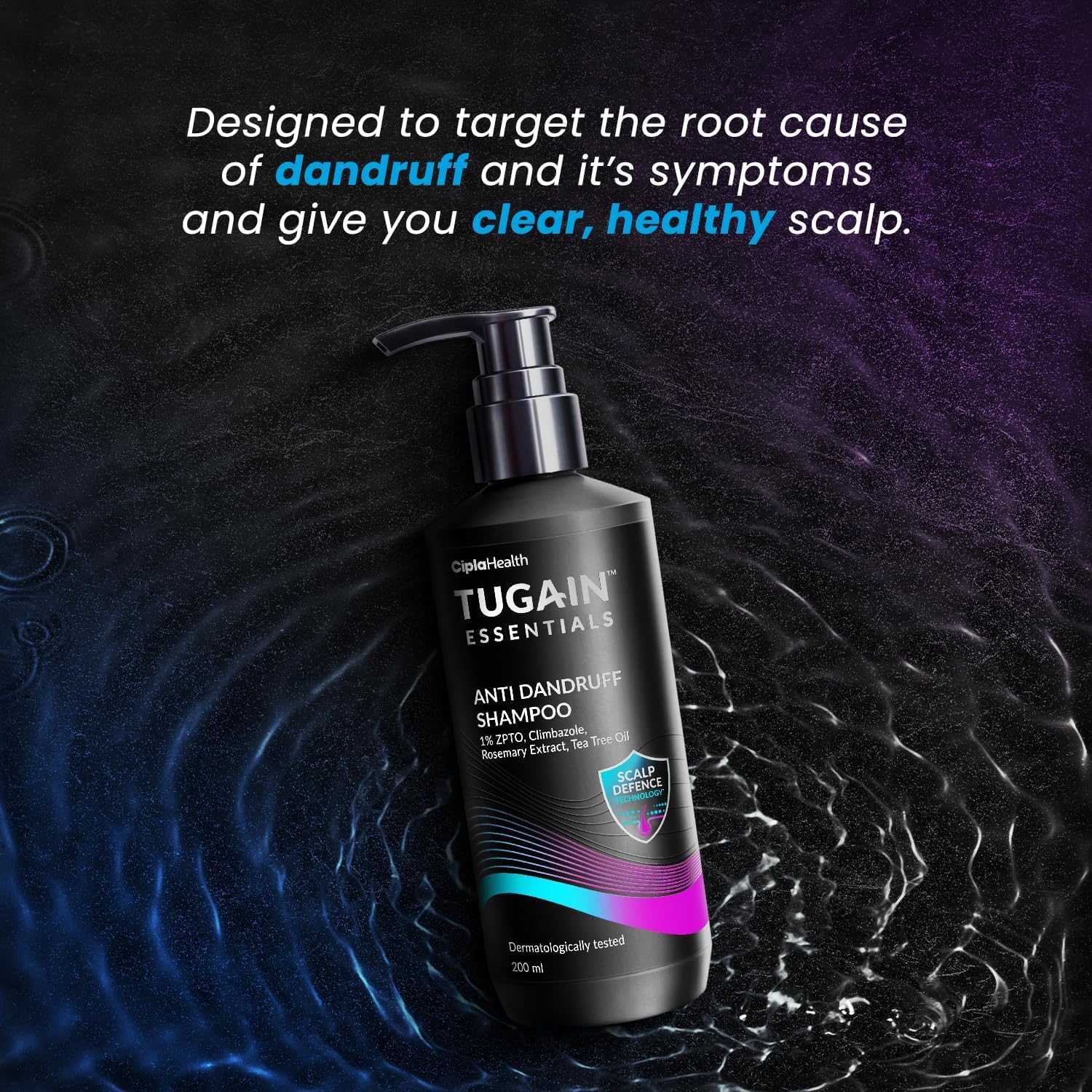 Tugain Essentials Anti Dandruff Shampoo 200ml strip blister view