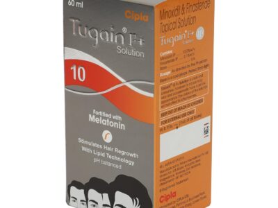 Tugain 10 F+ Solution 60ml pack side view