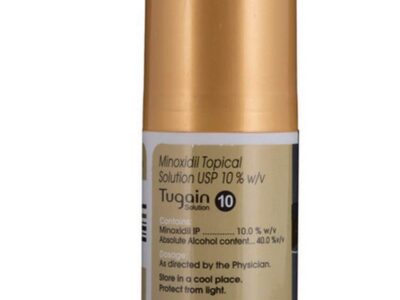 Tugain 10% Solution 60ml pack side view
