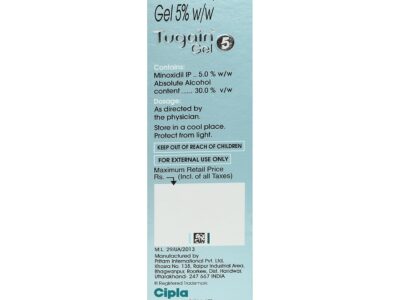 Tugain 5 Gel 60gm pack side view