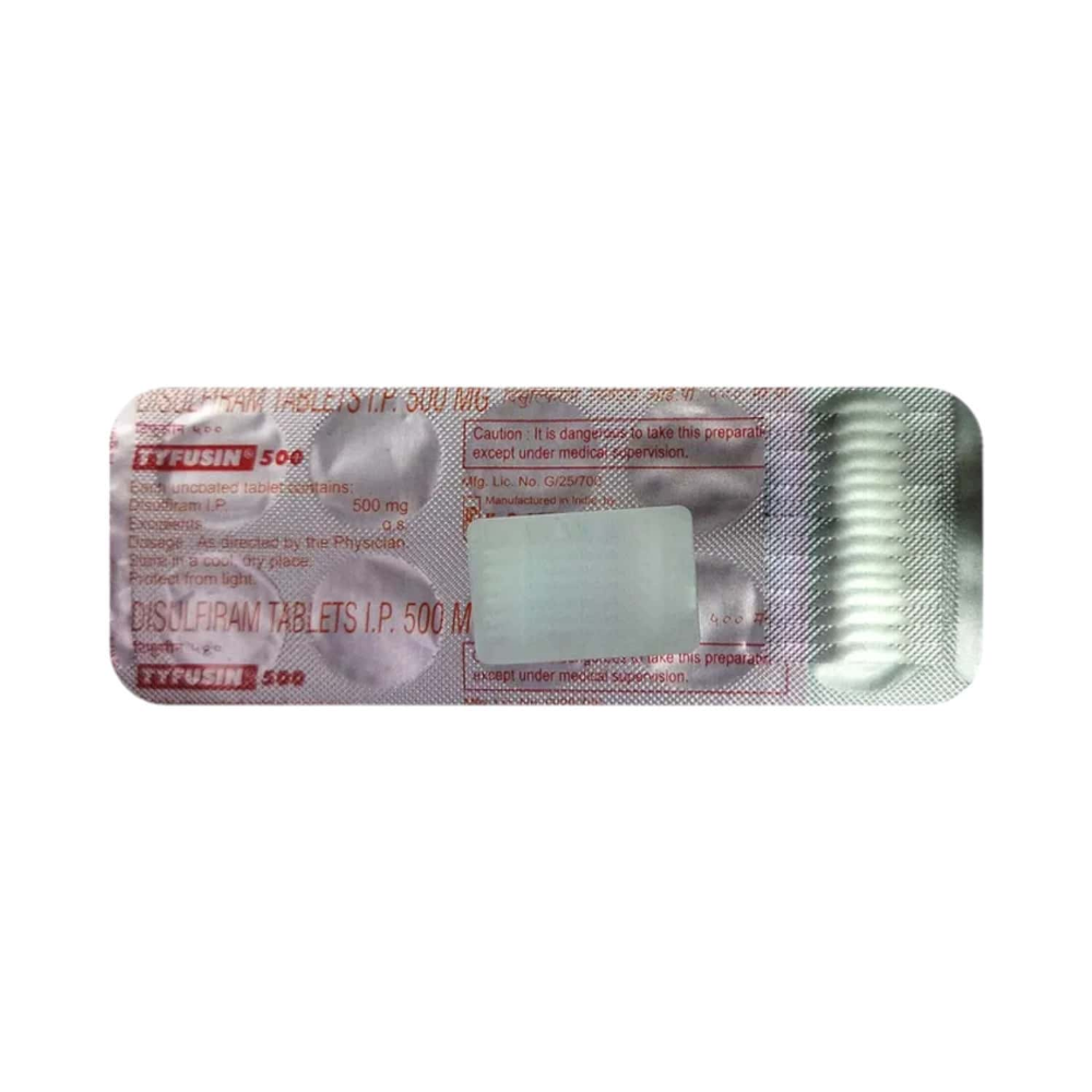 Tyfusin 500mg Disulfiram tablet strip