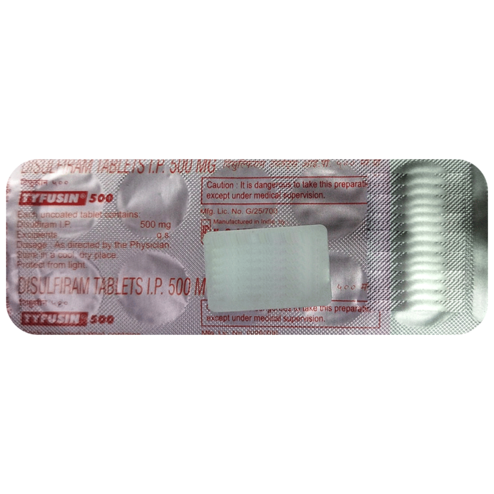 Tyfusin 500mg Disulfiram tablet strip