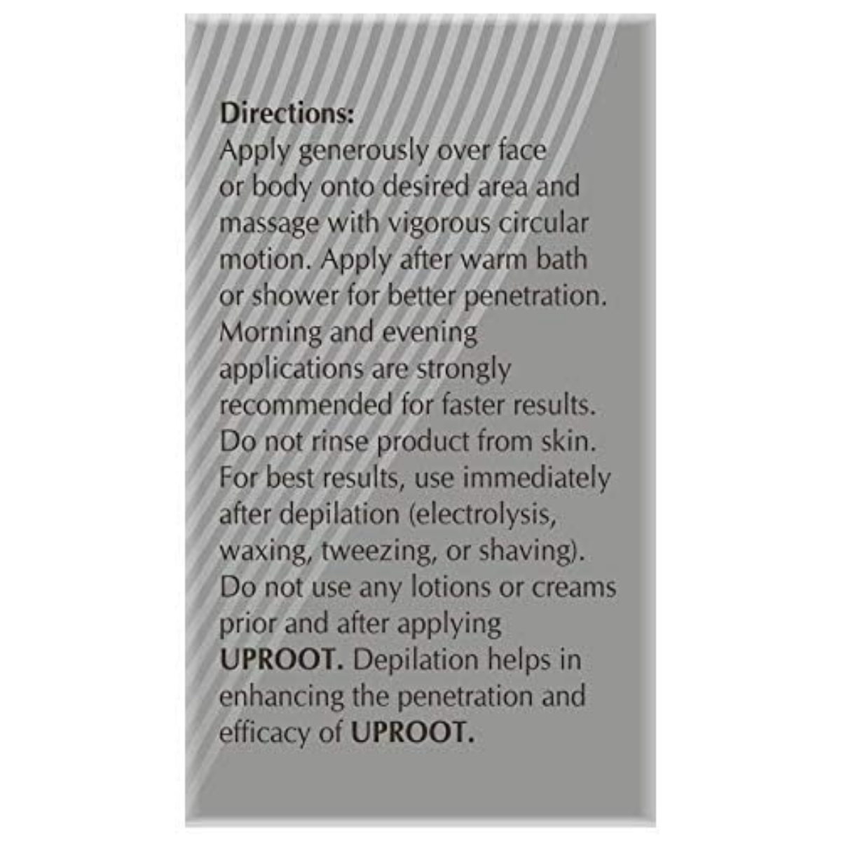 Uproot Hair Growth Retarding Lotion strip blister view