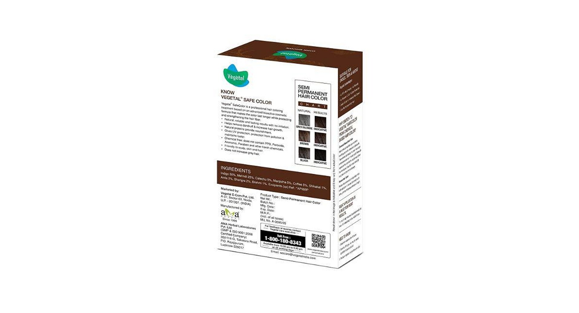 Vegetal Safe Color Hair Color Dark Brown