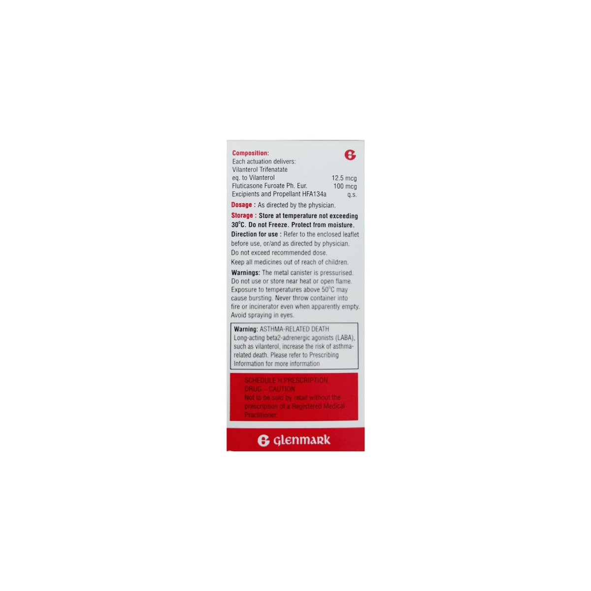 Vilor-F 100 Inhaler strip blister view