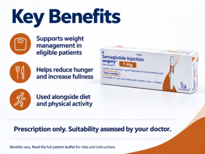 Wegovy 1mg Injection key benefits - semaglutide once-weekly pen for weight management