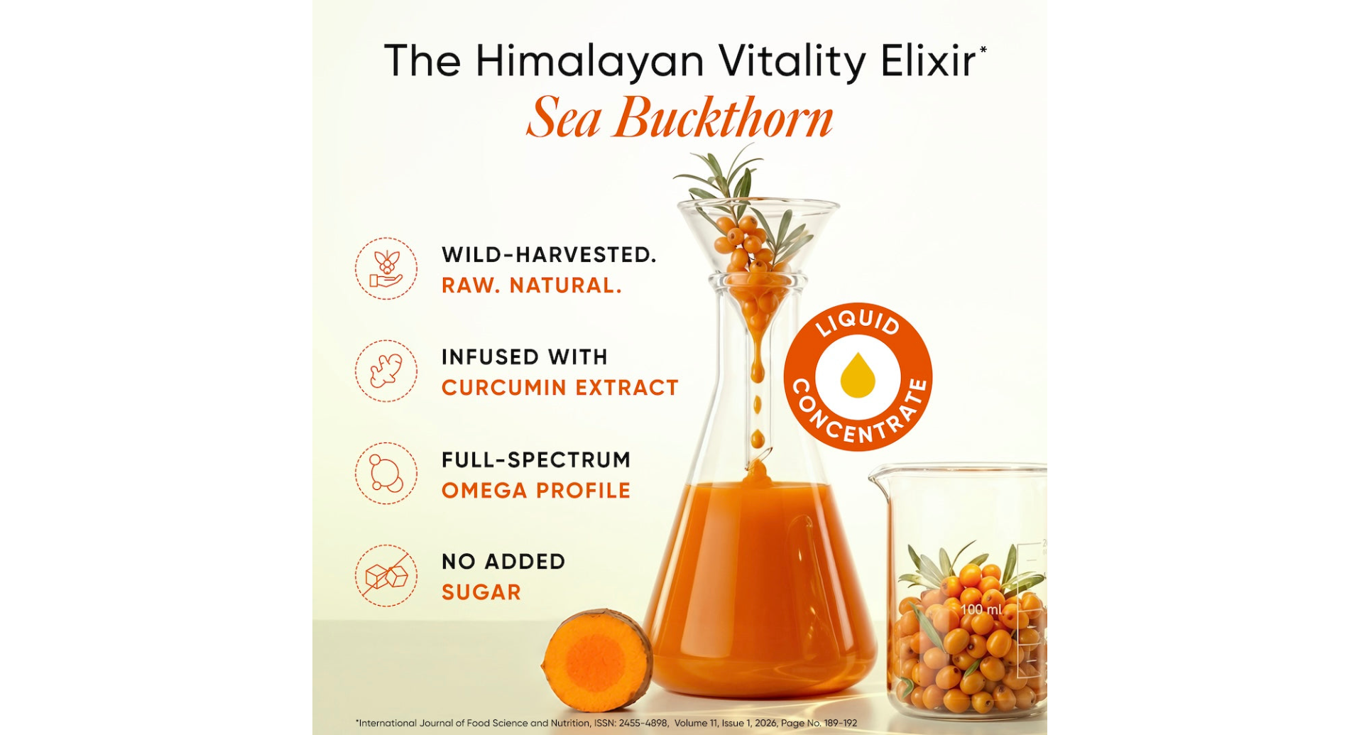 Wellbeing Nutrition Himalayan Sea Buckthorn Juice with Curcumin