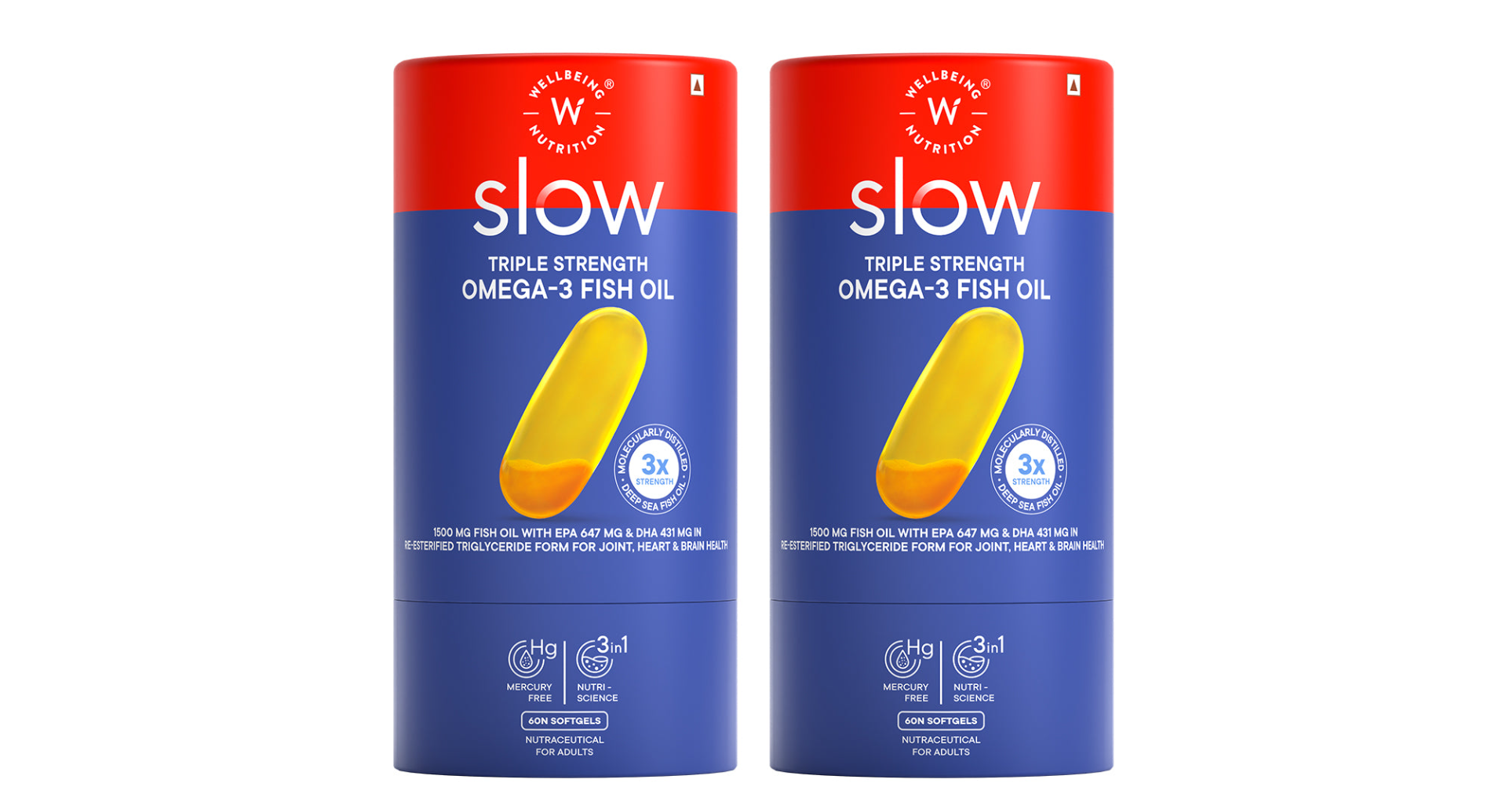 Wellbeing Nutrition Slow Triple Strength Omega-3 Fish Oil 1500mg Capsule