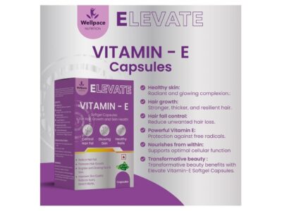 WellPace Elevate Vitamin E Capsules for Face and Hair