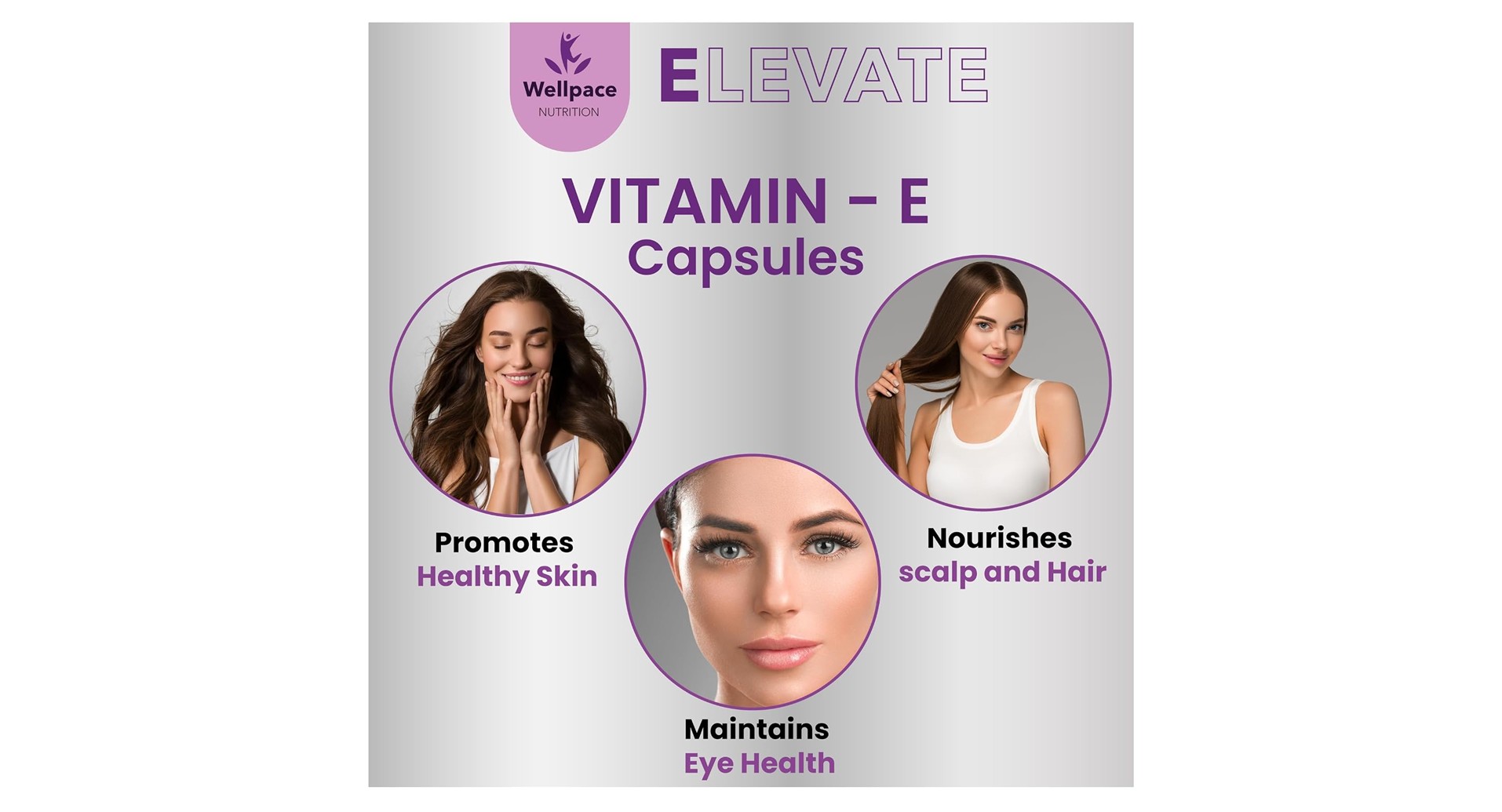 WellPace Elevate Vitamin E Capsules for Face and Hair