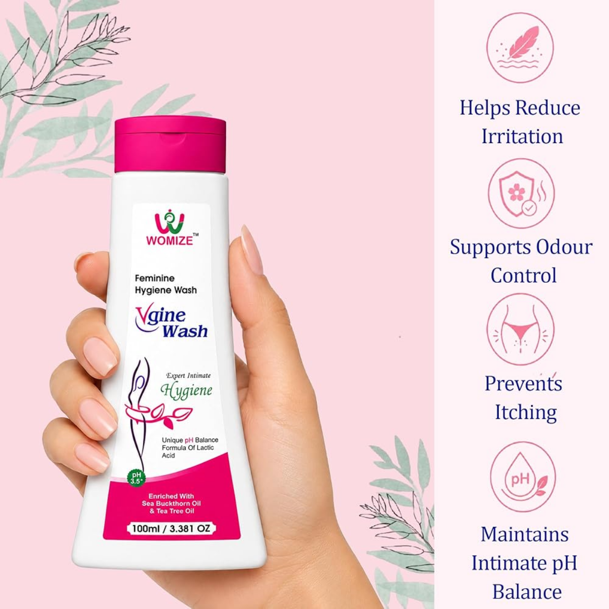 Womize Vgine Intimate Wash for Women pack side view