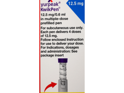 Yurpeak 12.5mg KwikPen pack side view
