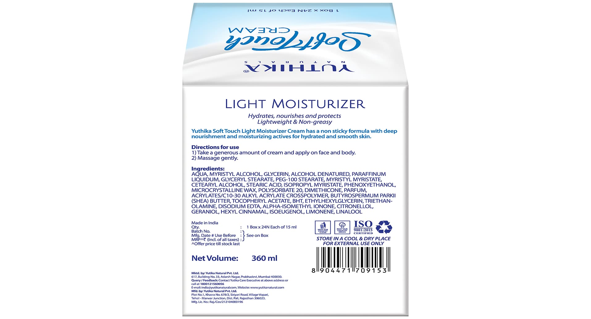 Yuthika SoftTouch Cream Light Moisturizer