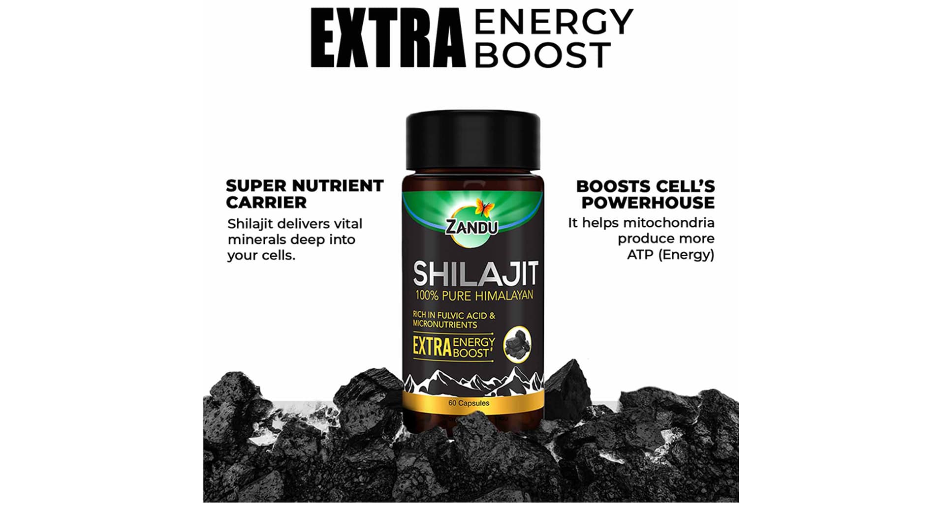 Zandu 100% Pure Himalayan Shilajit Caps
